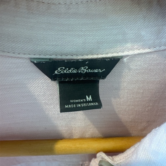 EDDIE BAUER Women Light Pink Button Down Shirt Med Classic Lightweight Viscose - Picture 2 of 5